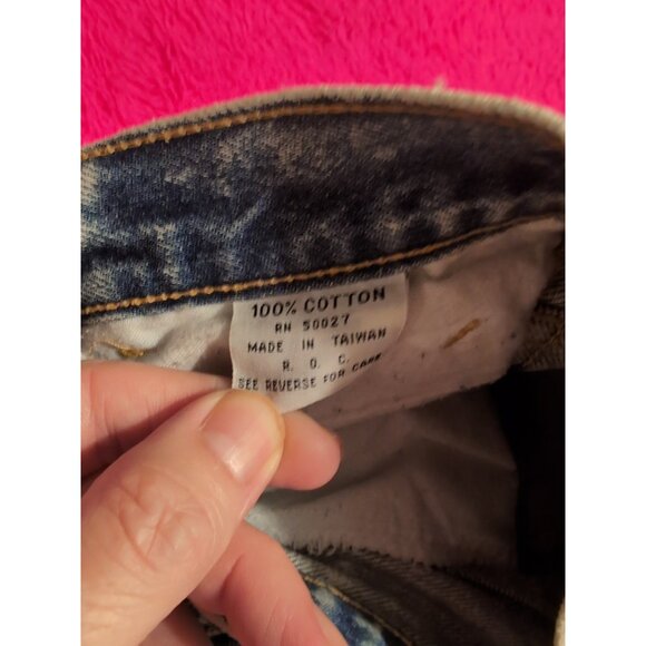 Vintage Rio by Stephen Mardon Acid Wash High Waist Jeans Junior Size 7 80s - Picture 6 of 10